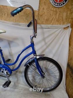 1966 Schwinn LIL Chik Fair Lady Stingray Muscle Bicycle Banana Seat Blue Vintage