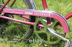 1966 Schwinn Sting-Ray Fastback bicycle, vintage muscle bike, rare violet Stingray