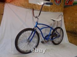 1966 Schwinn Stingray Boys Banana Seat Muscle Bike Blue S7 Fastback Vintage Jr
