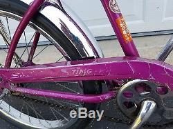 1966 Schwinn Stingray Violet Vintage Muscle Bicycle Banana Seat Coaster Break