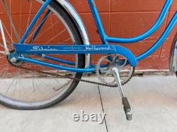 1967 Schwinn Hollywood Vintage Bicycle Blue Original Antique Cruiser Bike