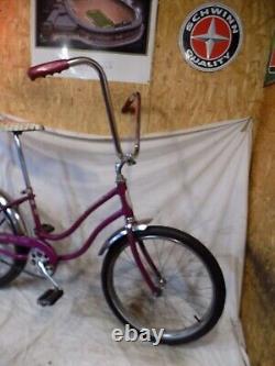 1967 Schwinn Slik Chik Stingray Violet Muscle Bike S2 Early Banana Seat Vintage