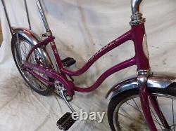 1967 Schwinn Slik Chik Stingray Violet Muscle Bike S2 Early Banana Seat Vintage