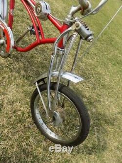 1968-69 Schwinn Apple Krate Stingray Vintage Banana Seat Muscle Bike Stik S2 Red