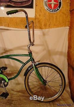 1968 Schwinn Deluxe Stingray Green Banana Seat Muscle Bike Vintage S7 Slik Tire