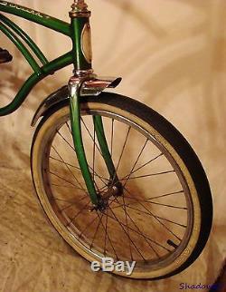 1968 Schwinn Deluxe Stingray Green Banana Seat Muscle Bike Vintage S7 Slik Tire