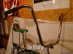 1968 Schwinn Deluxe Stingray Green Banana Seat Muscle Bike Vintage S7 Slik Tire