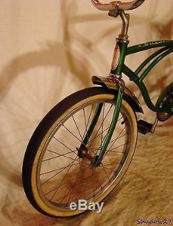 1968 Schwinn Deluxe Stingray Green Banana Seat Muscle Bike Vintage S7 Slik Tire