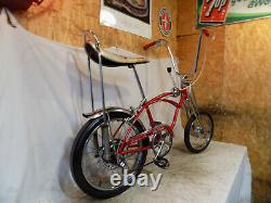 1968 Schwinn Apple Krate Stingray Vintage Banana Seat Muscle Bike Stik S2 Red 68