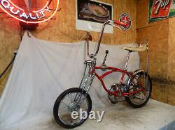 1968 Schwinn Apple Krate Stingray Vintage Banana Seat Muscle Bike Stik S2 Red 68