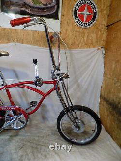 1968 Schwinn Apple Krate Stingray Vintage Banana Seat Muscle Bike Stik S2 Red 68