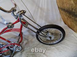 1968 Schwinn Apple Krate Stingray Vintage Banana Seat Muscle Bike Stik S2 Red 68