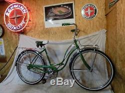 1968 Schwinn Starlet III Ladies Vintage Tank Bike Green Jaguar Hollywood Rack S7