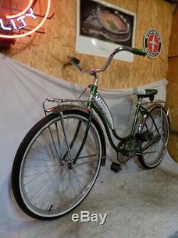 1968 Schwinn Starlet III Ladies Vintage Tank Bike Green Jaguar Hollywood Rack S7