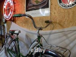 1968 Schwinn Starlet III Ladies Vintage Tank Bike Green Jaguar Hollywood Rack S7