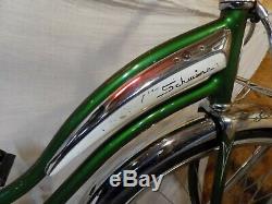 1968 Schwinn Starlet III Ladies Vintage Tank Bike Green Jaguar Hollywood Rack S7