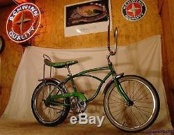 1969 Schwinn Deluxe Stingray Green Banana Seat Muscle Bike Vintage S2 Slik Tire