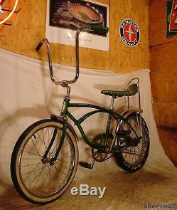 1969 Schwinn Deluxe Stingray Green Banana Seat Muscle Bike Vintage S2 Slik Tire