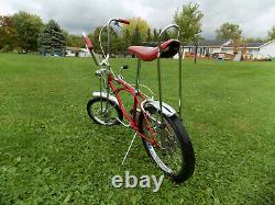 1969 Schwinn Apple Krate Stingray Vintage Banana Seat Muscle Bike Stik S2 Red 69