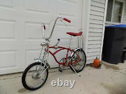 1969 Schwinn Apple Krate Stingray Vintage Banana Seat Muscle Bike Stik S2 Red 69