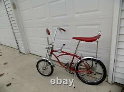 1969 Schwinn Apple Krate Stingray Vintage Banana Seat Muscle Bike Stik S2 Red 69