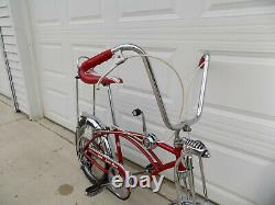 1969 Schwinn Apple Krate Stingray Vintage Banana Seat Muscle Bike Stik S2 Red 69