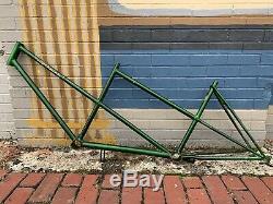 1969 Schwinn Twinn Tandem Bicycle Frame Vintage Rare Campus Green