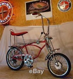 1970 Schwinn Apple Krate Bicycle Vintage Stingray Banana Seat Stik S2 Muscle Red