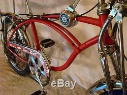 1970 Schwinn Apple Krate Bicycle Vintage Stingray Banana Seat Stik S2 Muscle Red