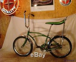 1970 Schwinn Stingray Banana Seat Muscle Bike Vintage S7 Pea Picker Green 1970s