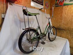 1970 Schwinn Slik Chik Stingray Green Muscle Bike S2 Banana Seat Vintage