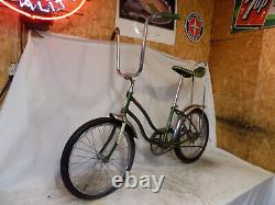 1970 Schwinn Slik Chik Stingray Green Muscle Bike S2 Banana Seat Vintage