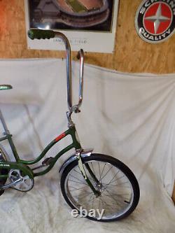 1970 Schwinn Slik Chik Stingray Green Muscle Bike S2 Banana Seat Vintage