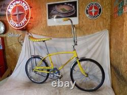 1970 Schwinn Stingray Fastback Vintage Muscle Bike Krate Yellow Banana Seat 70