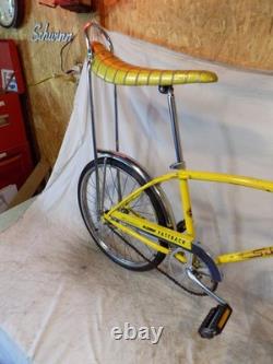 1970 Schwinn Stingray Fastback Vintage Muscle Bike Krate Yellow Banana Seat 70
