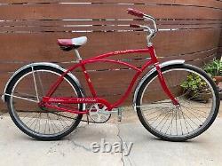 1970 Schwinn Typhoon Cruiser Beach Bike Vintage Red Bicycle Original S7