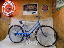 1971 Schwinn Breeze Ladies Blue Vintage Road Cruiser Bike Collegiate Racer S5 71