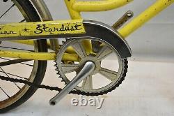 1971 Schwinn Stardust Vintage Banana Cruiser 20 Kids Bike Yellow Steel Charity