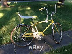 1971 Vintage Schwinn Manta Ray Bicycle 5 speed, yellow