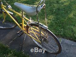 1971 Vintage Schwinn Manta Ray Bicycle 5 speed, yellow