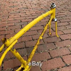 1973 Schwinn Sting-ray Fastback Bicycle Frame Yellow Vintage Rare