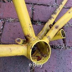 1973 Schwinn Sting-ray Fastback Bicycle Frame Yellow Vintage Rare