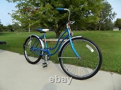 1975 Schwinn Hollywood Ladies Vintage Beach Cruiser Bike Blue Typhoon S7 Jaguar