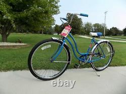 1975 Schwinn Hollywood Ladies Vintage Beach Cruiser Bike Blue Typhoon S7 Jaguar