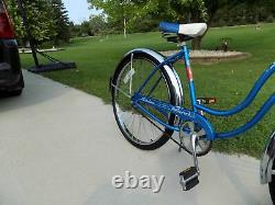 1975 Schwinn Hollywood Ladies Vintage Beach Cruiser Bike Blue Typhoon S7 Jaguar