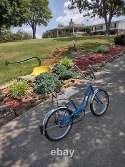 1976 Schwinn Fair Lady Stingray Bicycle Banana Seat Blue Vintage