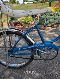 1976 Schwinn Fair Lady Stingray Bicycle Banana Seat Blue Vintage