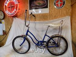 1976 Schwinn Fair Lady Stingray Muscle Bike Banana Seat Blue Vintage Slik Chik