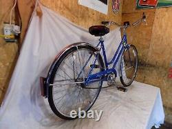 1977 Schwinn Breeze Ladies 3-speed Vintage Road Cruiser Bike Blue Collegiate S6