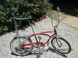 1977 Schwinn Stingray 5-speed Banana Seat Muscle Bike Vintage S2 Red Krate 70s